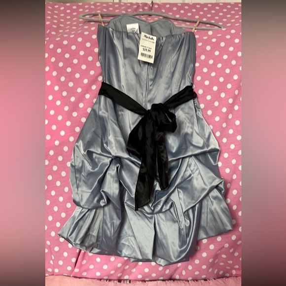 NWT IceBlue/Gray strapless party dress Size S - Picture 7 of 10